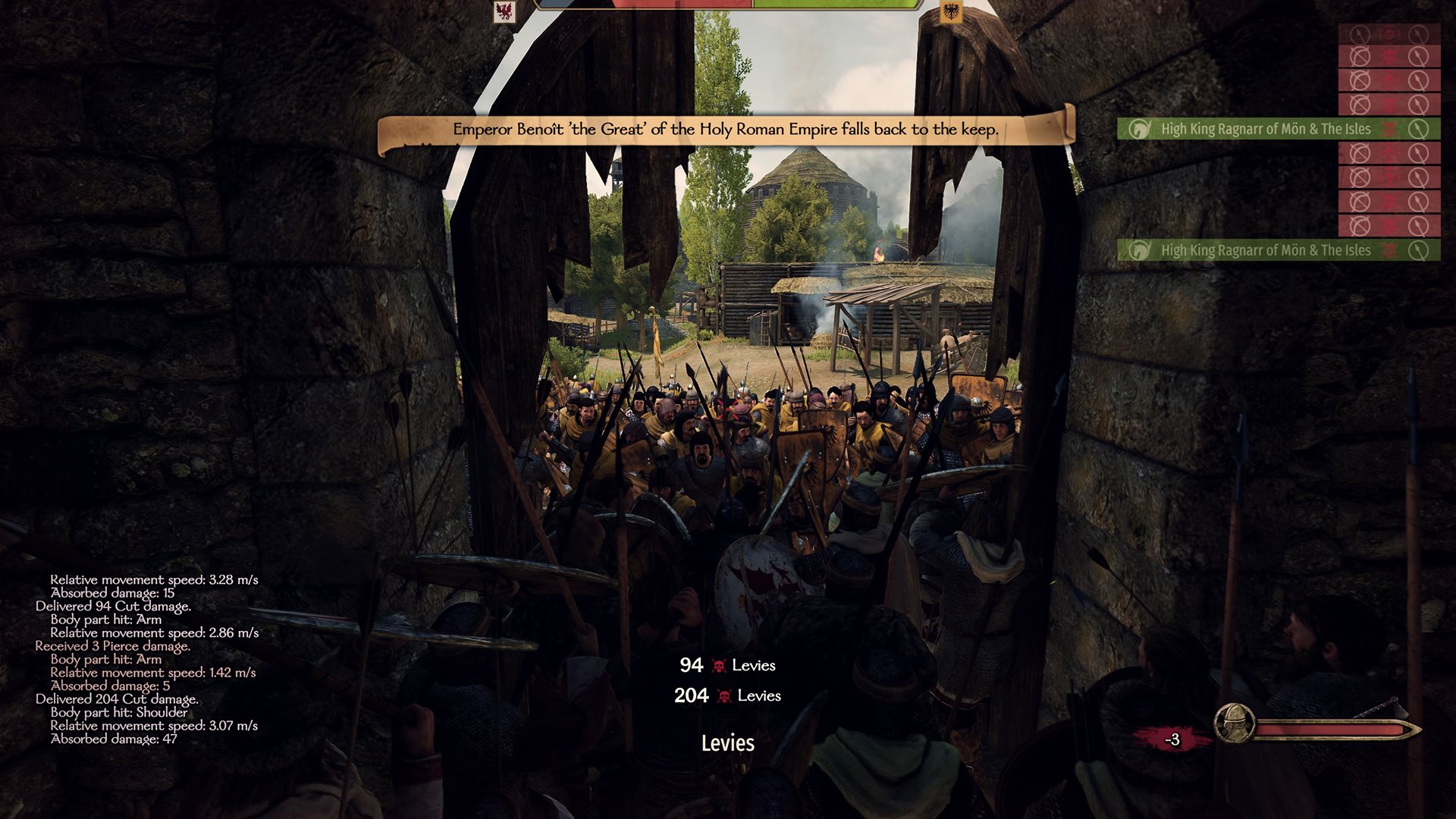 Through the gate — Emperor Benoît ‘the Great’ of the Holy Roman Empire falls back to the keep
