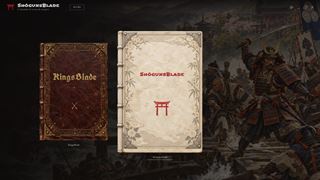 The KingsBlade app — the KingsBlade and ShōgunsBlade books side by side