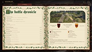 The KingsBlade book's battle chronicle — every fight kept, with its picture and its war