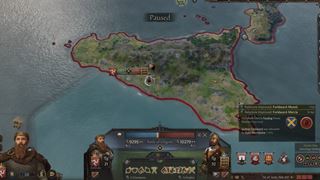 KingsBlade's crossed swords on CK3's battle panel — the Battle of Girgenti, 9,295 against 10,279