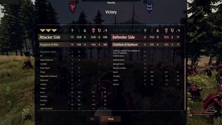 Bannerlord's scoreboard at victory — every named character and regiment with its toll