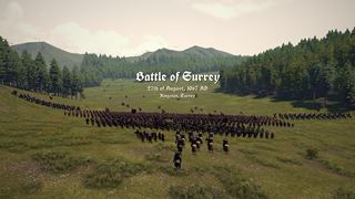 The battle intro over an army drawn up in a wooded valley — “Battle of Surrey”, 27th of August, 1067 AD, Kingston, Surrey