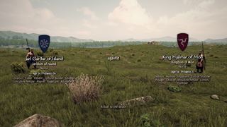 Jarl Garðar of Ísland against King Hjálmar of Mön — a duel to the death, each with his realm, age, prowess and traits from CK3