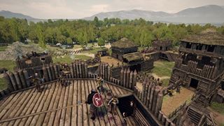 Fighting on the timber walls of a palisade fort