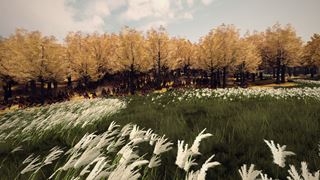 ShōgunsBlade — horsemen beneath golden ginkgo trees, white pampas grass in front